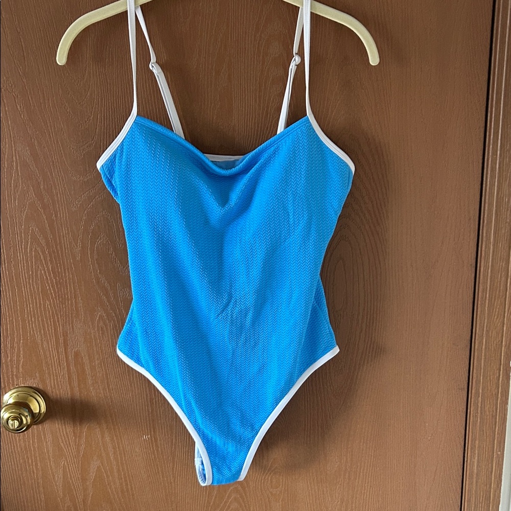Wild Fable Light Blue Swimsuit with White Accents